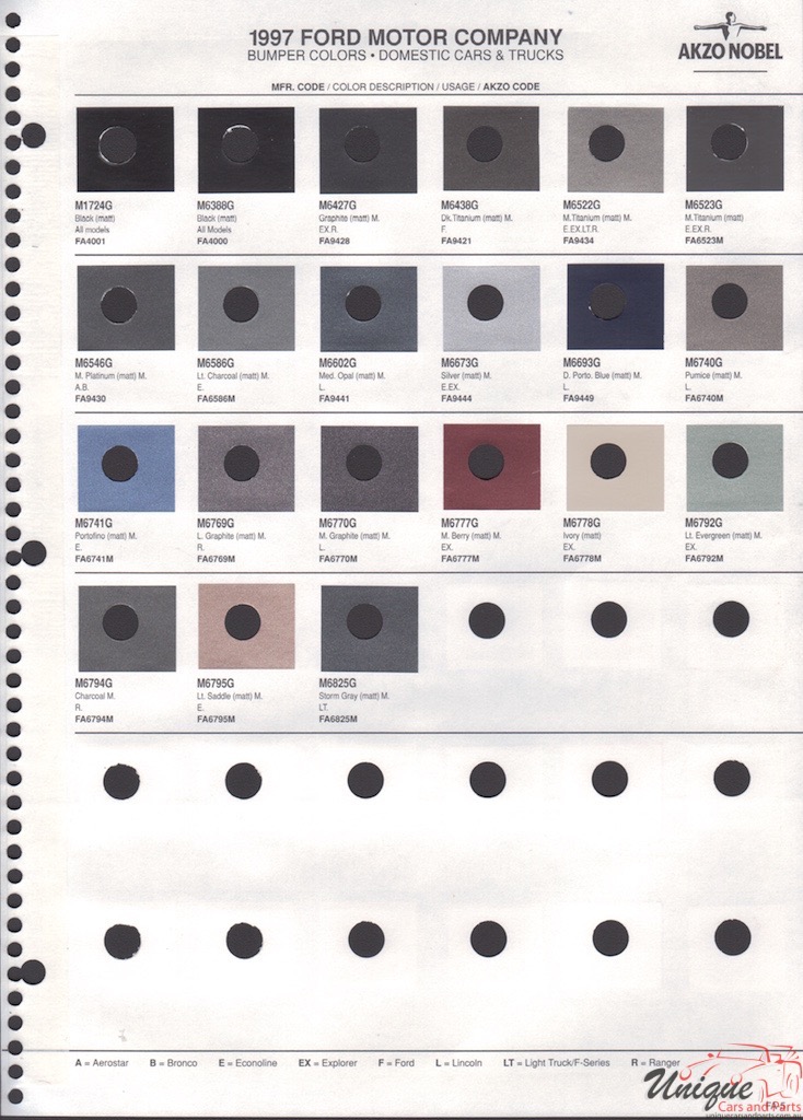 1997 Ford Paint Charts Akzo-Nobel 5